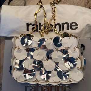 White and Silver Chain Bag